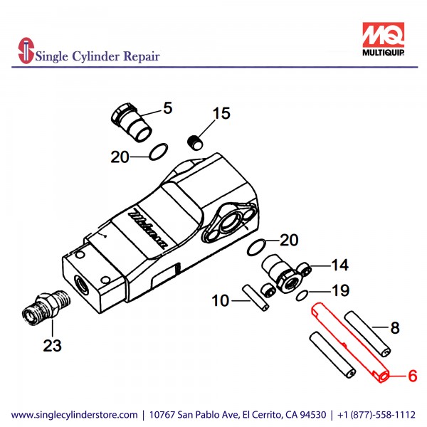 Multiquip 459469390 Control Shaft, MVH158GH