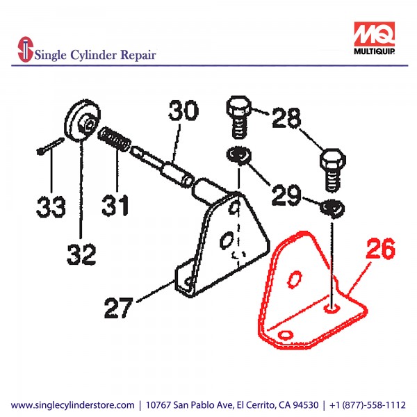 Multiquip 463342010 Stay L Handle MVHR-60H