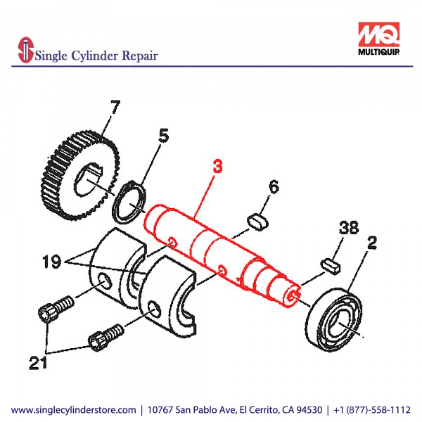 Multiquip 463342040 Rotary Shaft Drive MVHR-60H