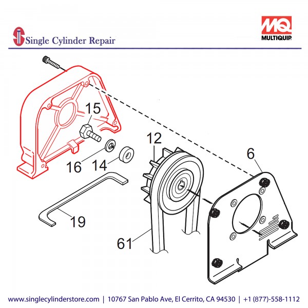 Multiquip 466119740 Cover, Belt (Out) MVH-206