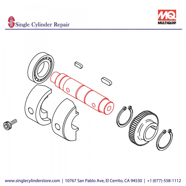 Multiquip 466347770 Rotary Shaft, Drive MVH-206