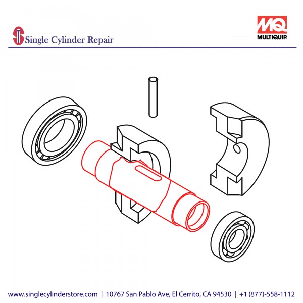 Multiquip 466347790 Rotary Shaft, Driven MVH-206