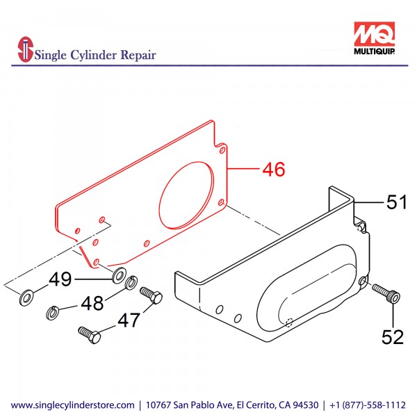 Multiquip 467351920 GUIDE, BELT COVER MVH408GH