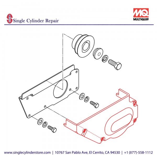 Multiquip 470219540 Belt Cover, Lower, MVH208GH