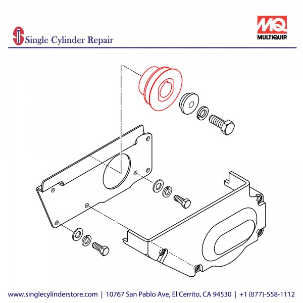 Multiquip 470353770 Vibrator pulley, MVH208GH