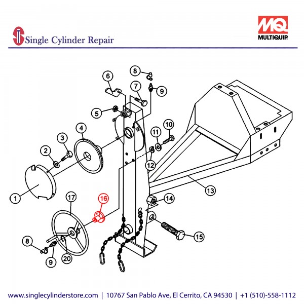 Multiquip Handwheel Shaft 500167