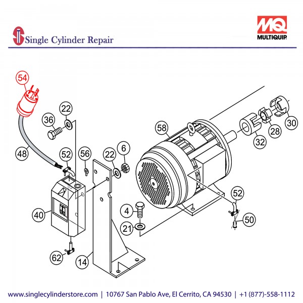 Multiquip EM201794 PIGTAIL ASSY 250V 30A L6-30P