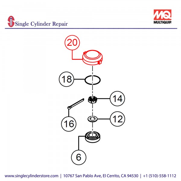 Multiquip 803267 Cap, Barrel