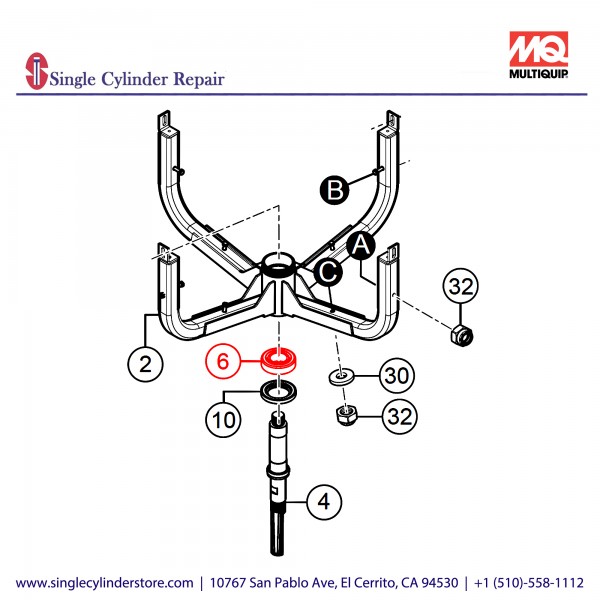 Multiquip 803269 Bearing, Barrel