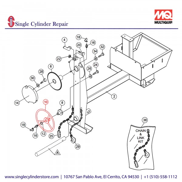 Multiquip 803640 Dump Wheel