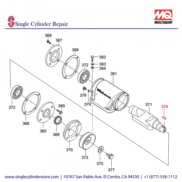 Multiquip 951401920 Key 7x7x30 MVC-40G