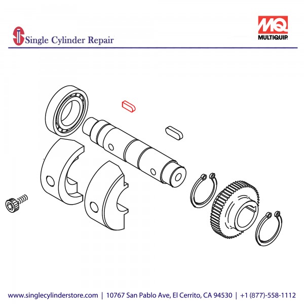 Multiquip 951402300 Key 10 x 8 x 27 MRT-6