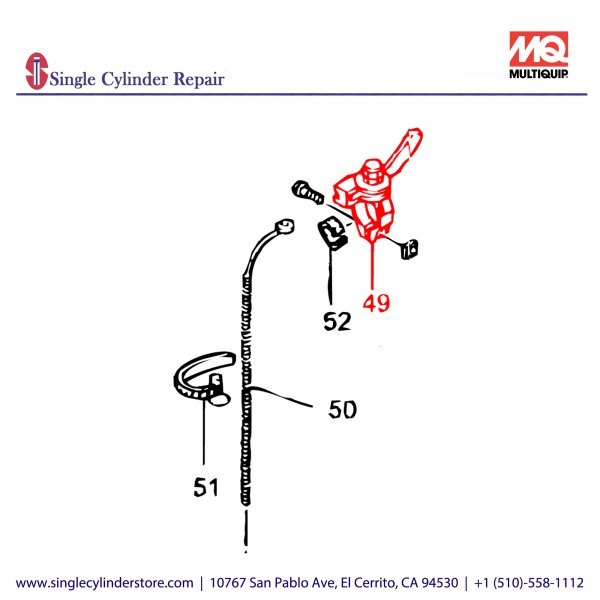 Multiquip 956225020 Throttle lever assembly 