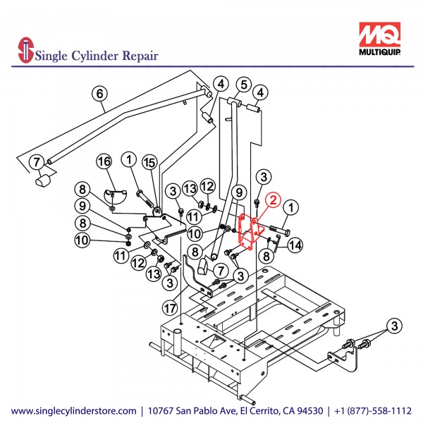 Multiquip A100011601 BRACKET (OUT,R) R