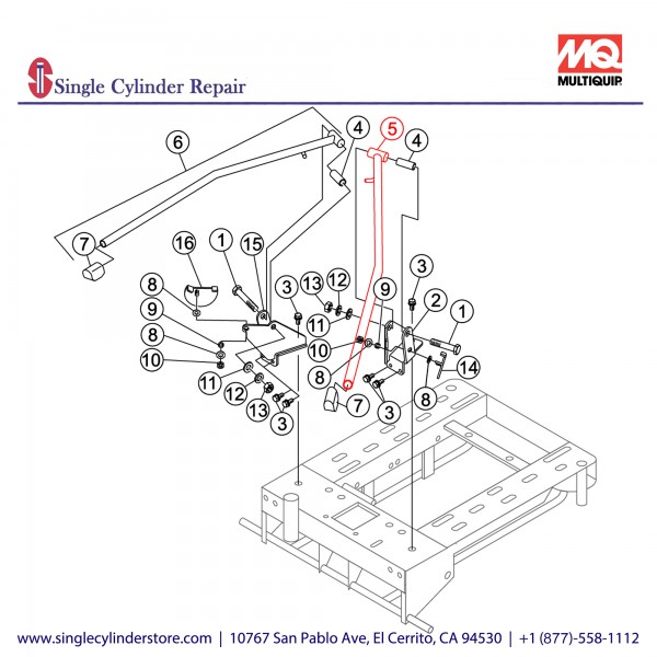 Multiquip A200015302 OUTRIGGER RIGHT