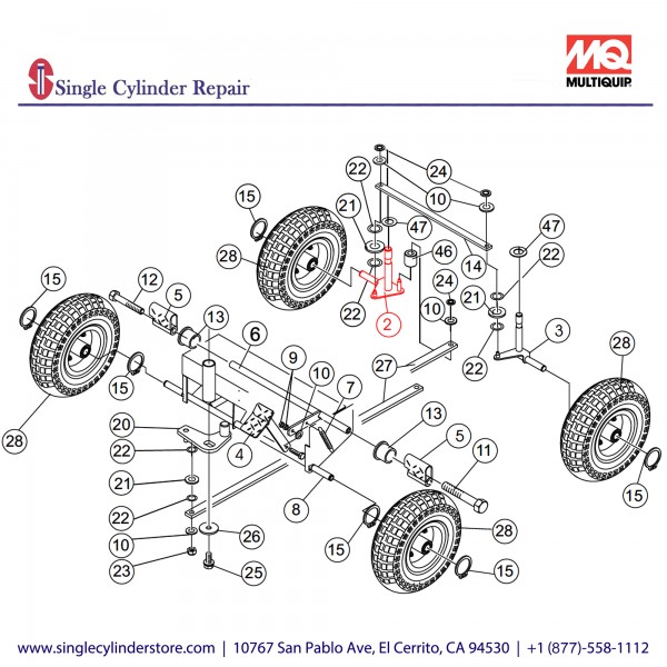 Multiquip A200022903 FRONT SHAFT (L)