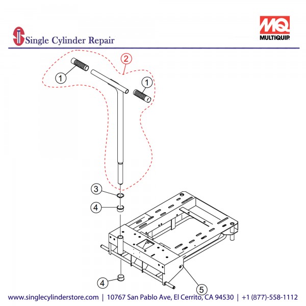 Multiquip A200023001 Handle Assy GB43SC 4-Spot