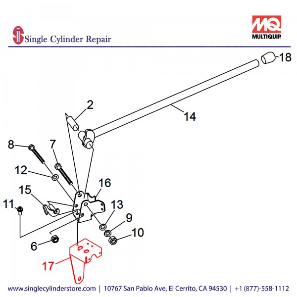 Multiquip A200091201 BRACKET LEFT-SIDE