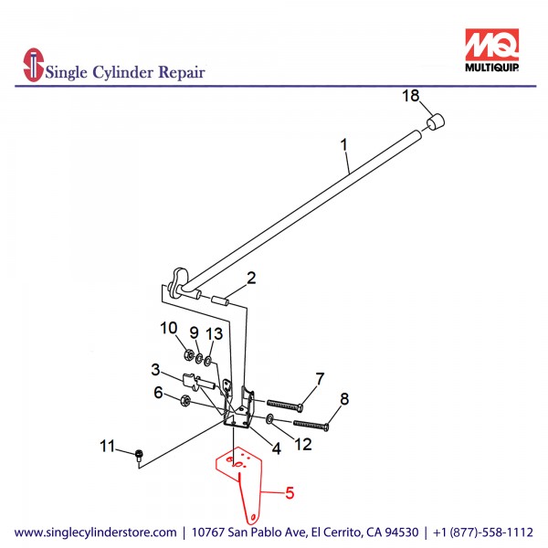 Multiquip A200091301 BRACKET RIGHT-SIDE