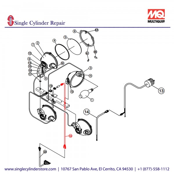 Multiquip A300069502 CABLE (LAMP) CP