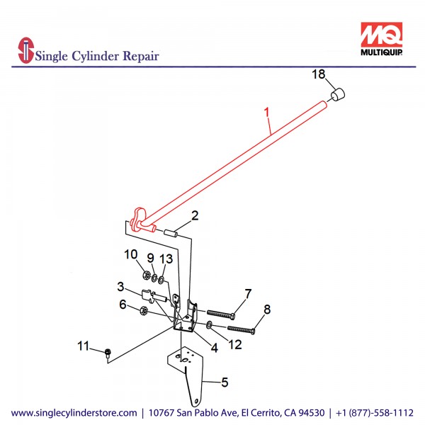 Multiquip A300093702 OUTRIGGER RIGHT-SIDE