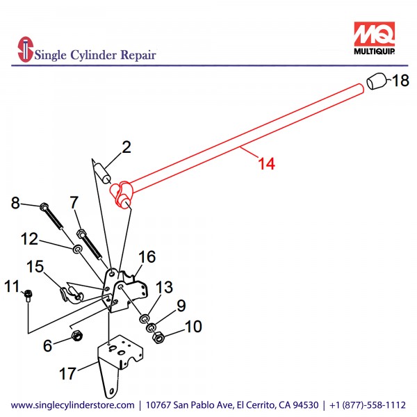 Multiquip A300093802 OUTRIGGER LEFT-SIDE