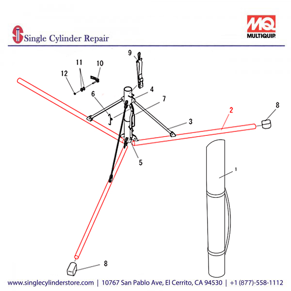 Multiquip A300171601 PIPE, BASE