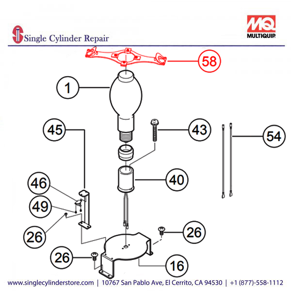 Multiquip A300211600 LAMP HOLDER