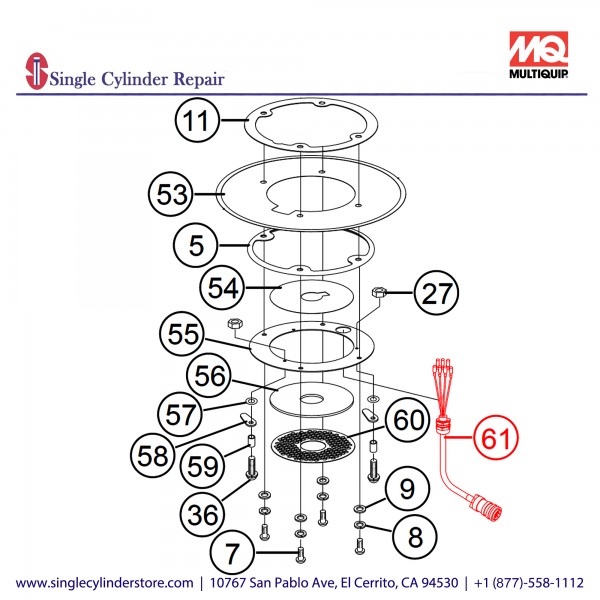 Multiquip A300283700 CABLE (BALLON) 1 CP