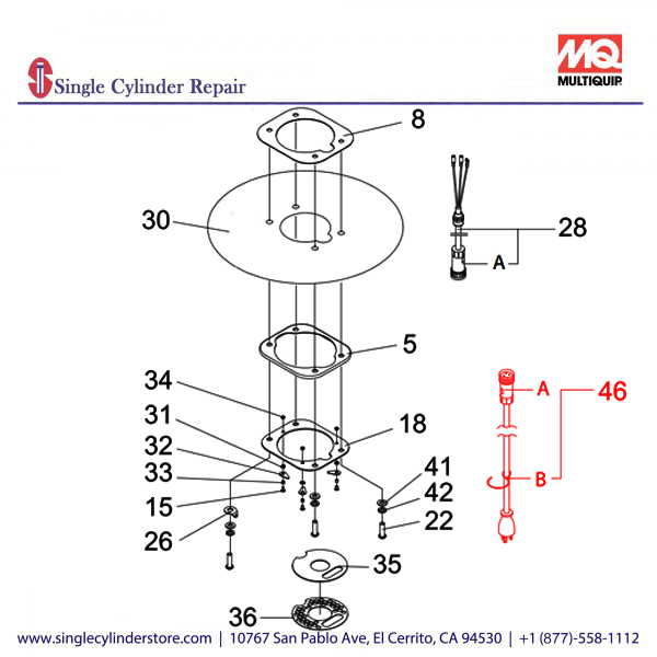 Multiquip A300315900 POWER CABLE COMPLETE, US