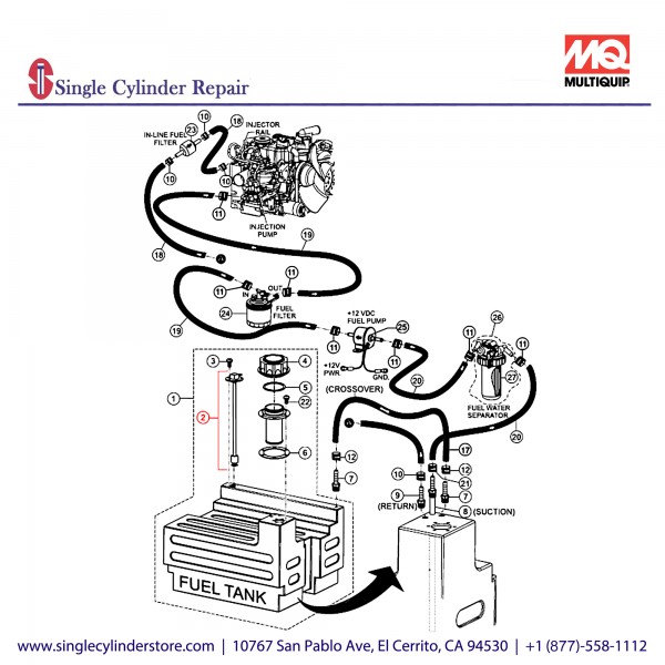 Multiquip A300397400 OIL TANK LEVEL SENSOR