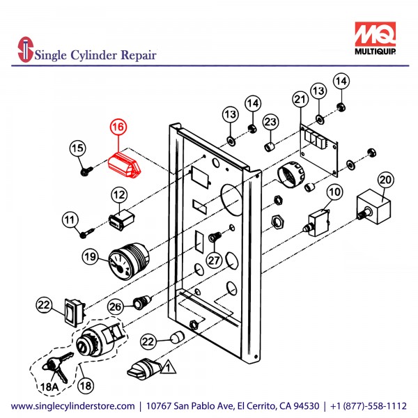 Multiquip A300398300 Control Panel Lamp