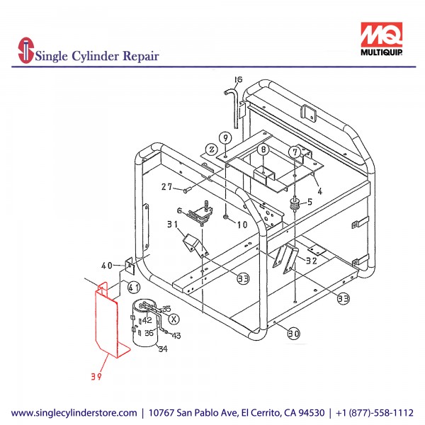 Multiquip A3261600103 Bracket (Traffic Red) GA6HA