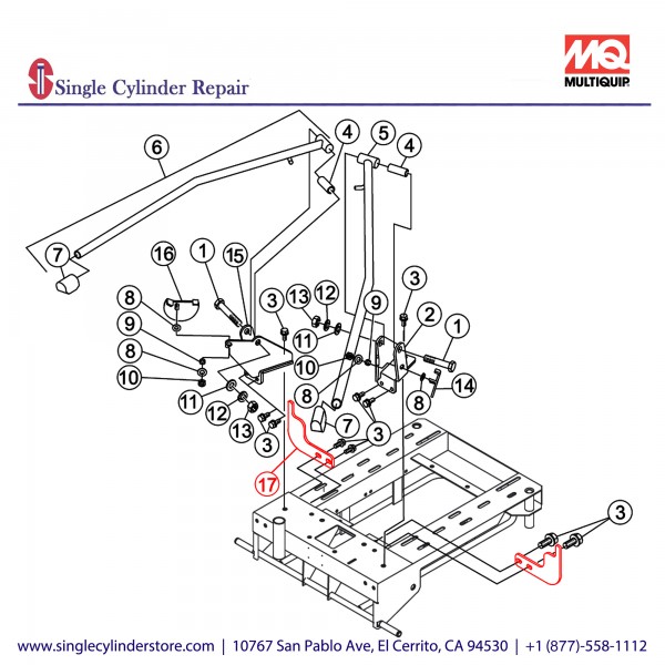 Multiquip A400033402 CATCHER (OUTRIGGER)