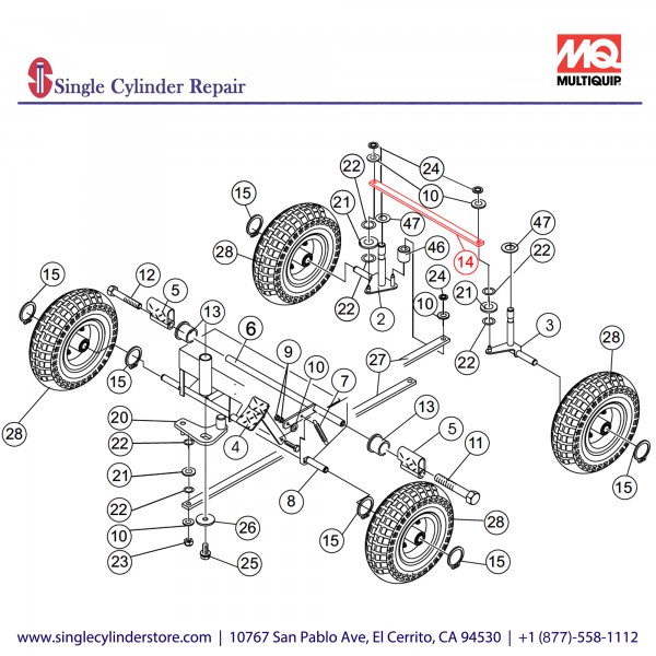 Multiquip A400055501 LINK FRONT SHAFT