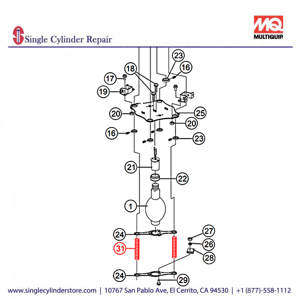 Multiquip A400306301 SPRING (LAMP)