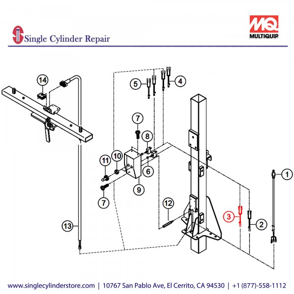 Multiquip A400401900 WIRE (JOINT) 4 CP