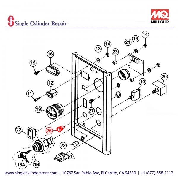 Multiquip A400479500 GBX III Lingt Switch with Nut