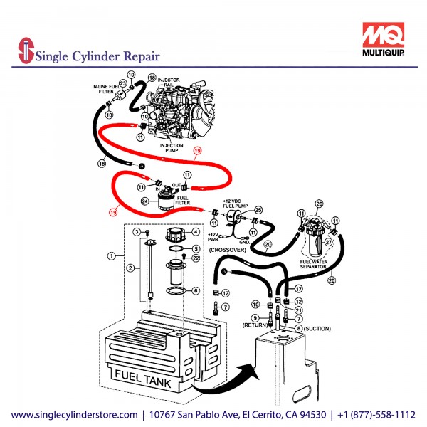 Multiquip A400485400 HOSE FUEL