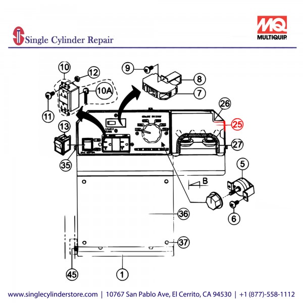 Multiquip D0237100004 Cover Output Terminal GAW-135H