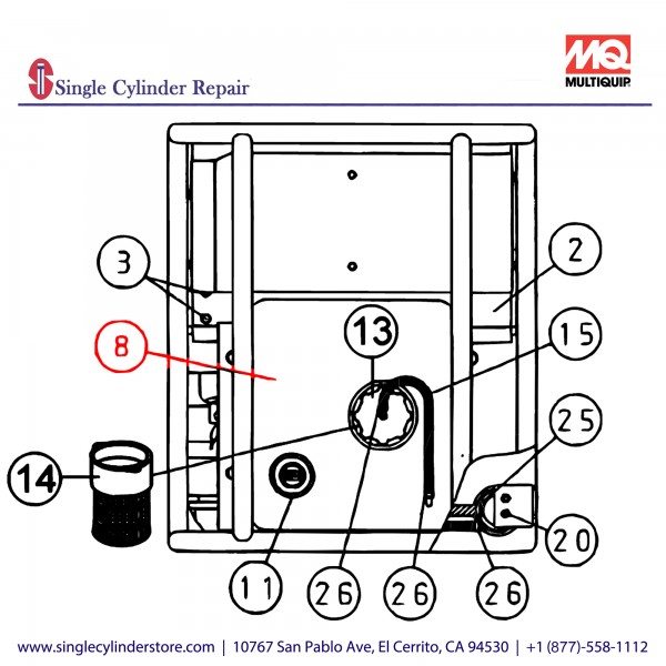 Multiquip D0361000004 Fuel Tank