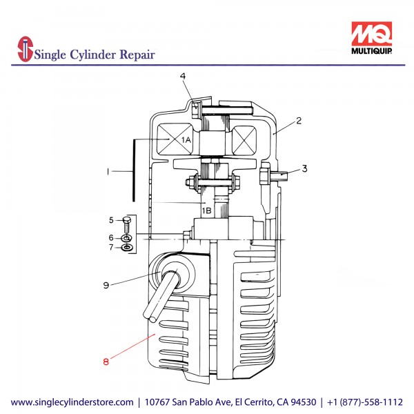 Multiquip D1153400212B Cover GAW-135H,GAW-180HE