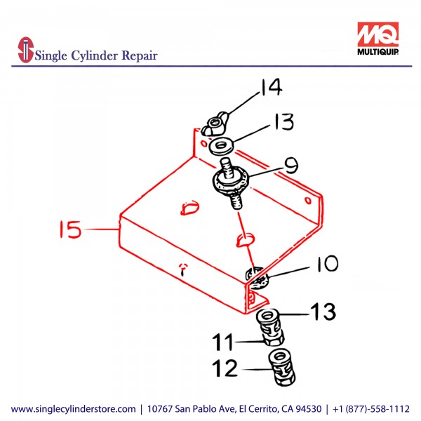 Multiquip D1232800004 Bracket, GAW-180HE