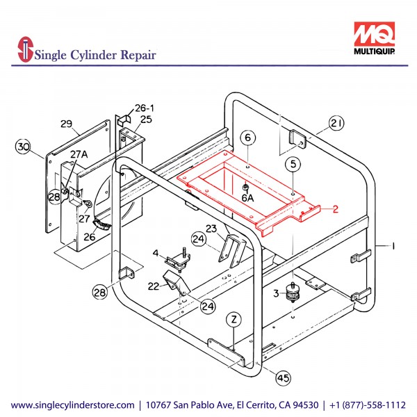 Multiquip D1304100004 Base GAW-180HE