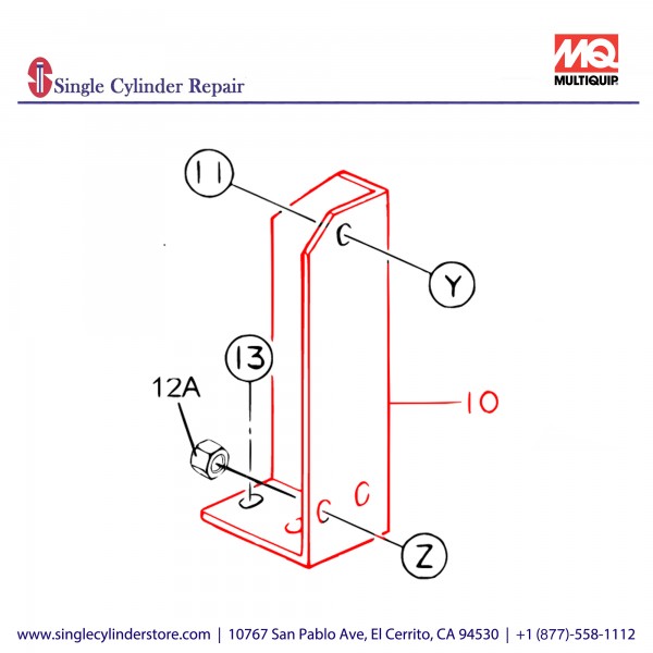 Multiquip D1331400004 Bracket GAW-180HE