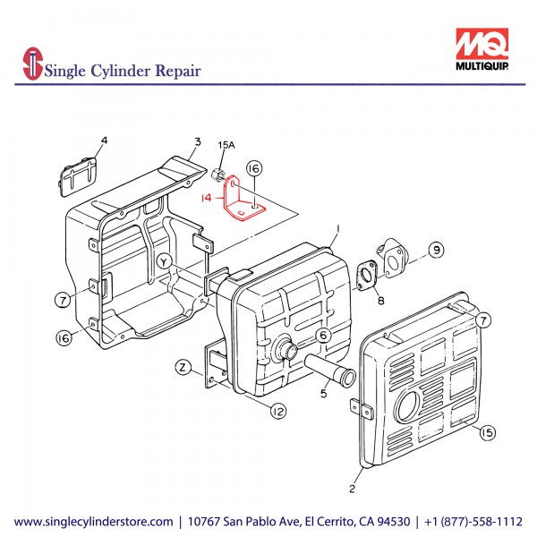 Multiquip D1332400104 Bracket GAW-180HE