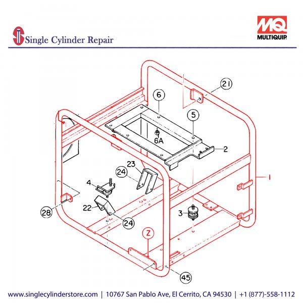 Multiquip D1417000702 Pipe Frame GAW-180HE