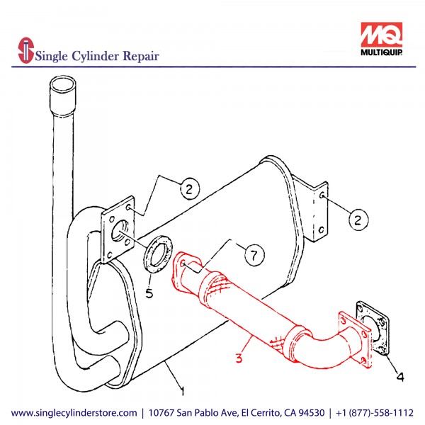 Multiquip D2335000003 Exhaust Pipe SDW225SS