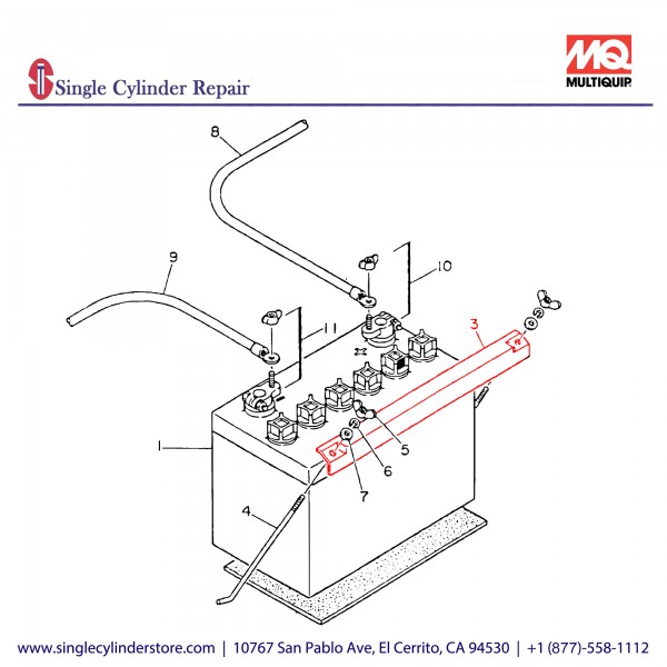 Multiquip D2345200004 Battery Band SDW-225SS