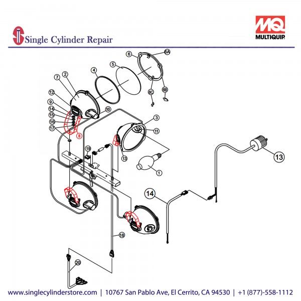 Multiquip E000045400 ARM (LIGHTING UNIT)